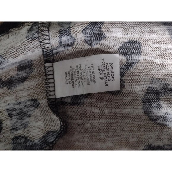 Jodifl Cheetah Print Oversized Knit Top Size S Ruffle Bottom Brown Black Soft - Picture 6 of 6